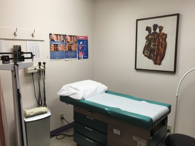 Space is at a premium at the NECHC. Doctors share patient care rooms and desks. When a particularly bad cold circulated in March every member of the staff caught it, some more than once, due to the cramped quarters. 